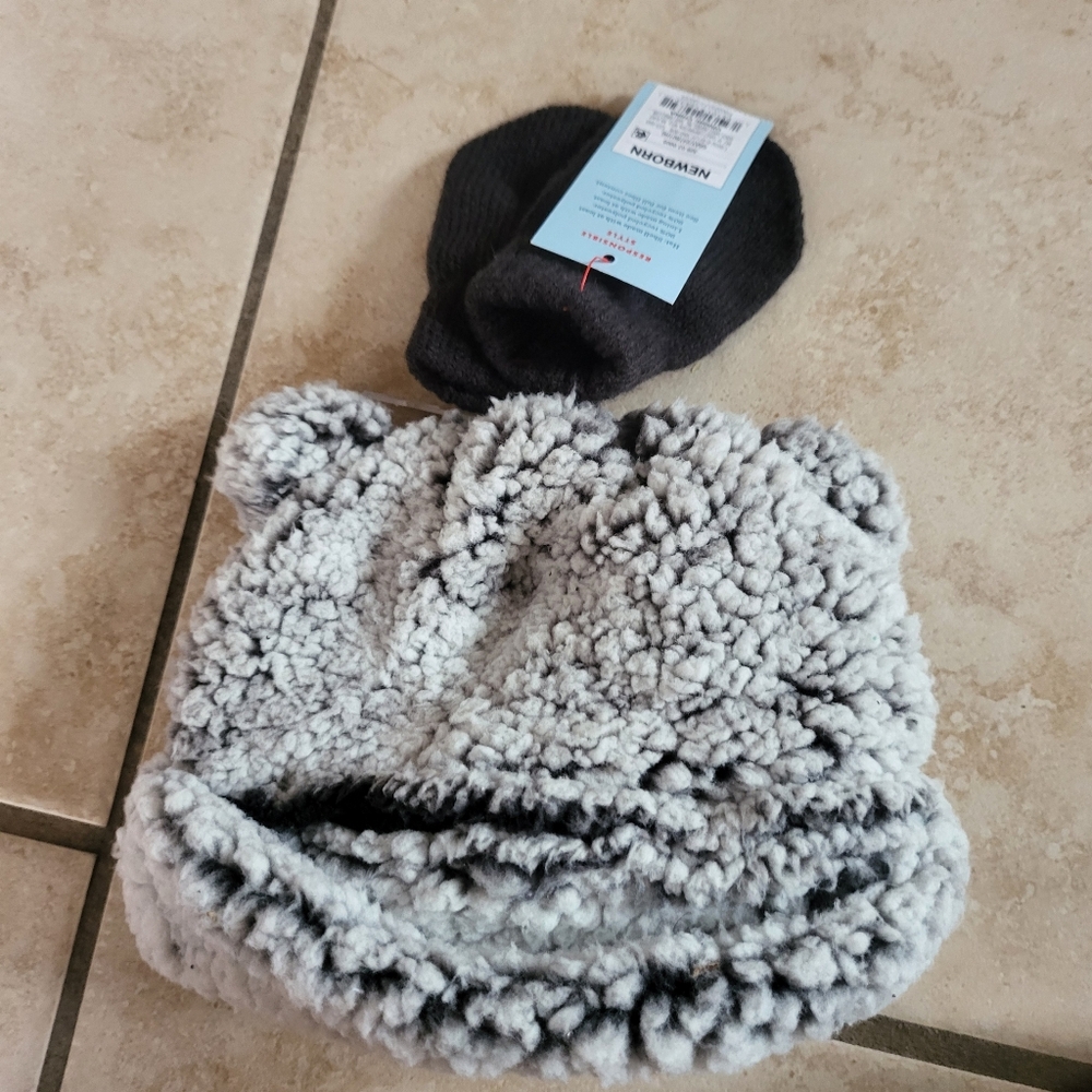 Cat Jack Bear Ears Beanie & Gloves